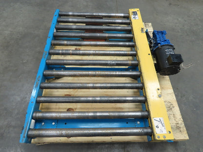 Hytrol 34"x 48" Chain-Drive 1.9" Live Roller Conveyor Stop Section .5Hp 460V 3PH