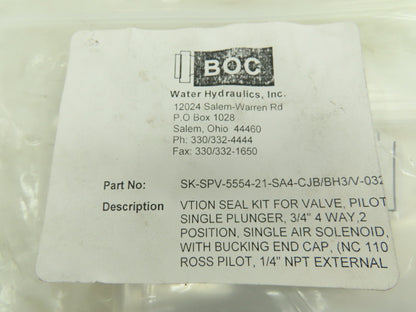 BOC Water Hydraulics SK-SPV-5554-21-SA4-CJB/BH3/V-032V Viton Seal Kit Valve