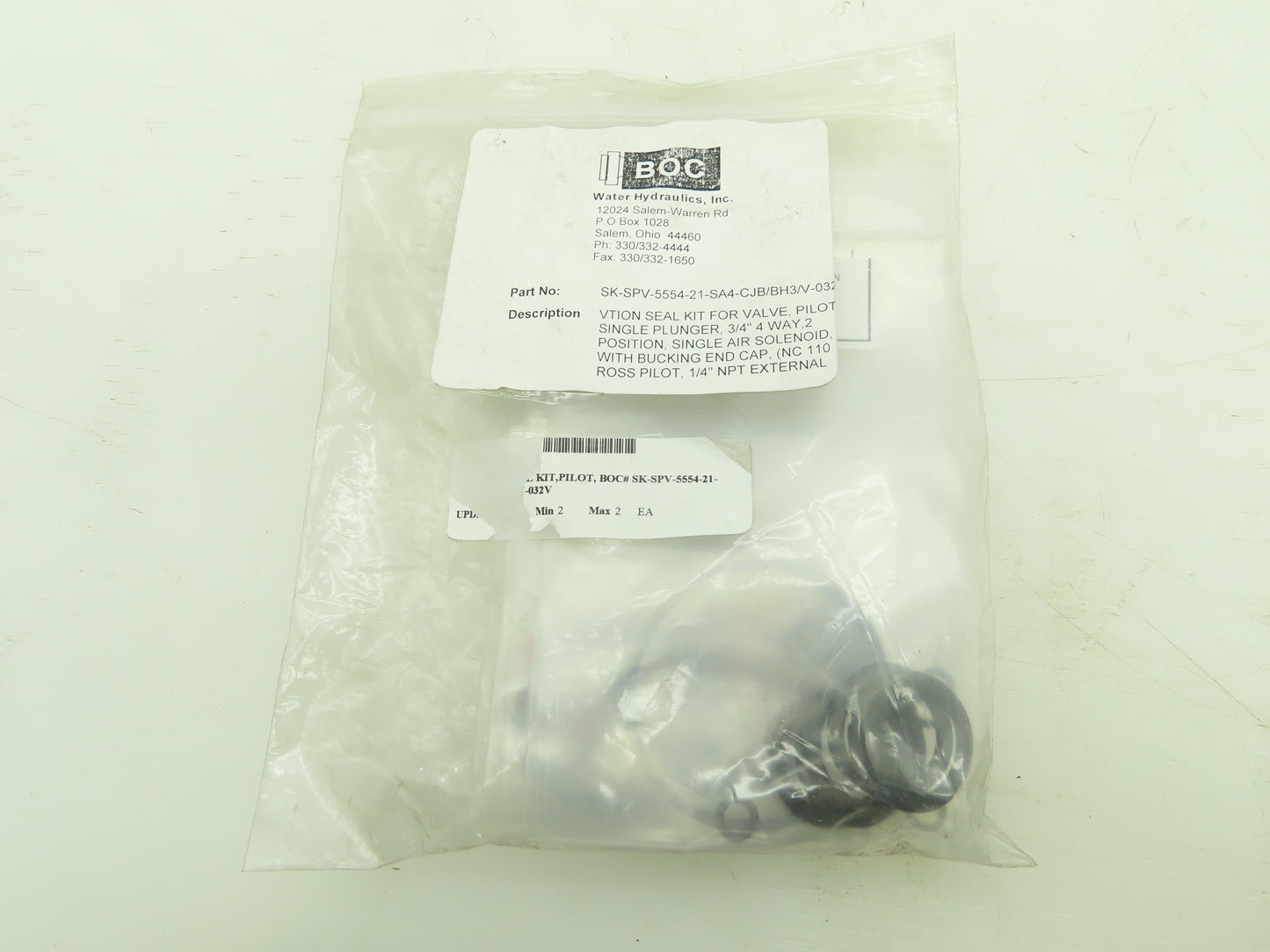 BOC Water Hydraulics SK-SPV-5554-21-SA4-CJB/BH3/V-032V Viton Seal Kit Valve