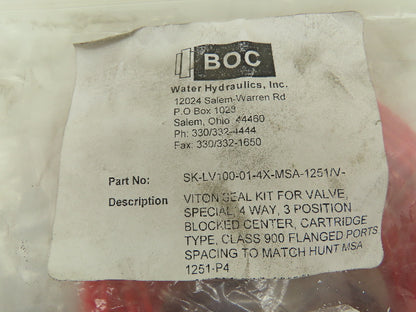 BOC Water Hydraulics SK-LV100-01-4X-MSA-1251/V Viton Seal Kit Valve Rebuild