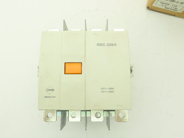 Benshaw RSC-220/4-U-120 Magnetic 4-Pole Contactor 260A 600V 3PH 120V Coil