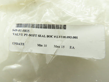 LV100.093.001 PTFE PT-Soft Valve Seal 3-1/2" ID BOC Lot of 5