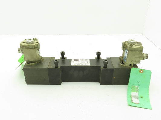BOC Water Hydraulics Ross Solenoid Spool Valve Block 5 Port 2 Pos Pneumatic