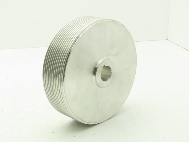 2"x 7" Grooved Aluminum Pulley Sheave Ribbed Striper Wheel 1" Bore