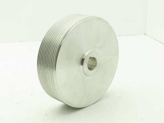 2"x 7" Grooved Aluminum Pulley Sheave Ribbed Striper Wheel 1" Bore