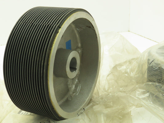 3"x 7" Rubber Ribbed Aluminum Pulley Sheave Striper Wheel 1" Bore  Lot of 2