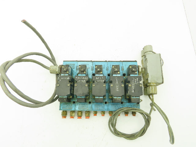 Mac 6211C-411-PM-111DA Pneumatic 5 Valve Block 120V Solenoid 2 Position