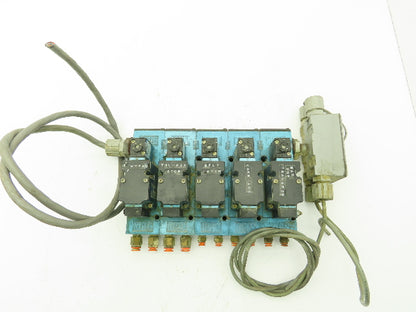 Mac 6211C-411-PM-111DA Pneumatic 5 Valve Block 120V Solenoid 2 Position