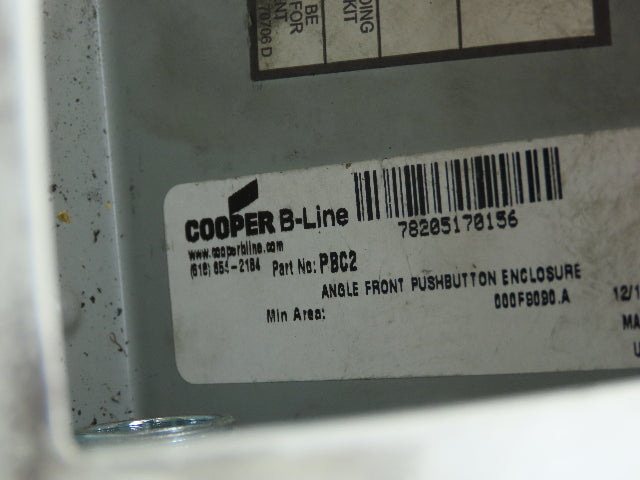 Cooper B-Line PBC2 Push Button Control Panel 2 Button Sloped Top Lot of 2