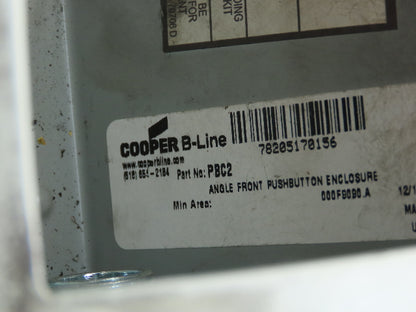 Cooper B-Line PBC2 Push Button Control Panel 2 Button Sloped Top Lot of 2