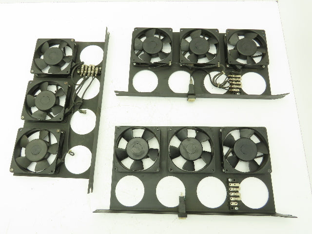 NMB 4710PS-12T-B30 Enclosure Cooling 3 Fan Tray Assembly 19" 115V AC  Lot of 3