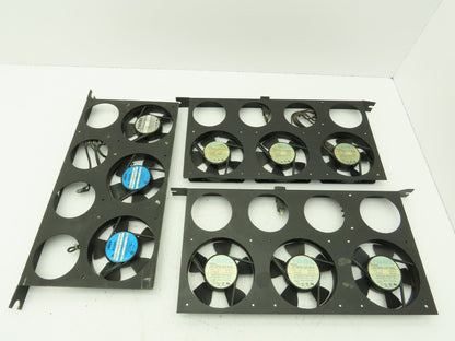 NMB 4710PS-12T-B30 Enclosure Cooling 3 Fan Tray Assembly 19" 115V AC  Lot of 3