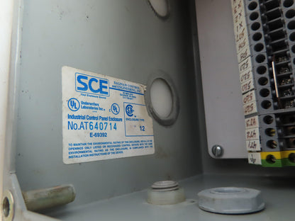 SCE 8x6x6" Steel Electrical Enclosure Junction Box with Euro 4 Terminal Blocks