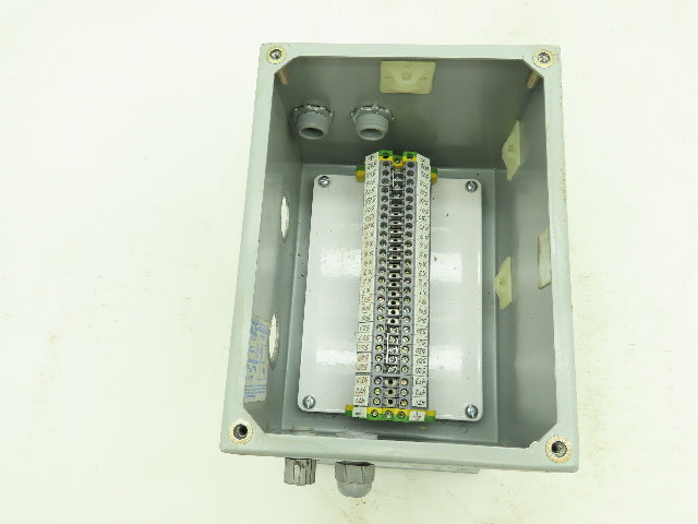 SCE 8x6x6" Steel Electrical Enclosure Junction Box with Euro 4 Terminal Blocks
