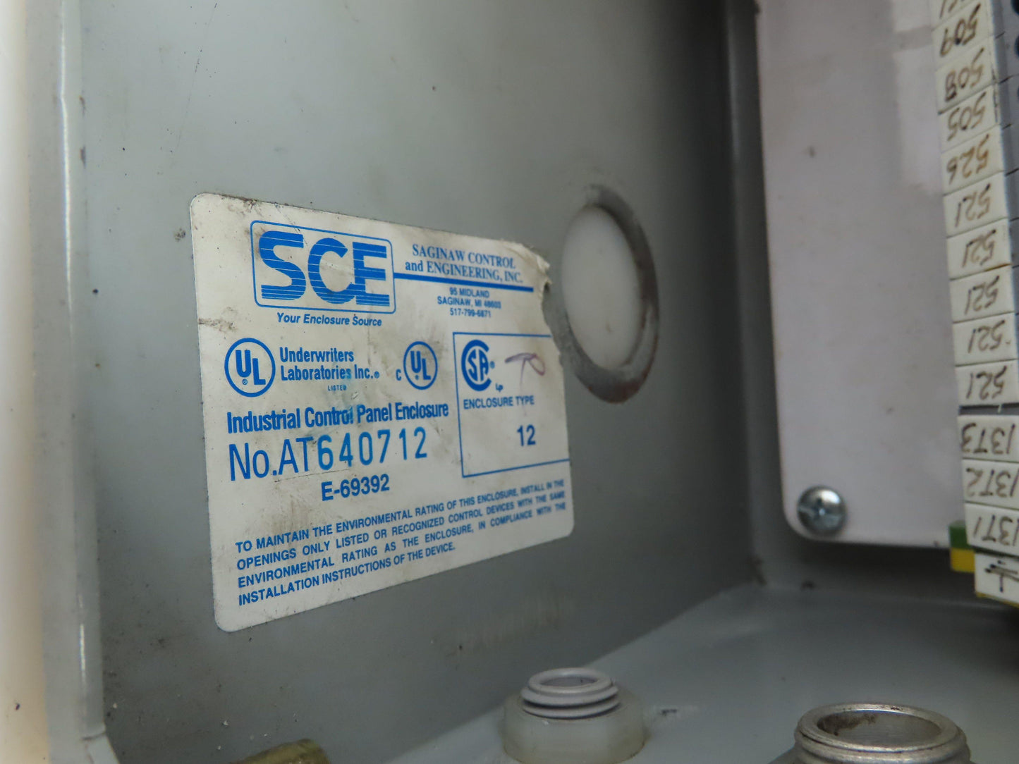 SCE 8x6x6" Steel Electrical Enclosure Junction Box with Euro 4 Terminal Blocks