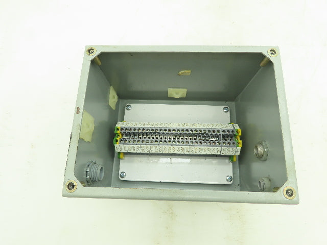 SCE 8x6x6" Steel Electrical Enclosure Junction Box with Euro 4 Terminal Blocks