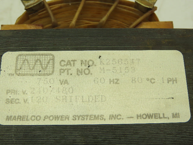 Marelco M-5153 Control Power Transformer 0.750kva PV 240/480V LV 120V Shielded