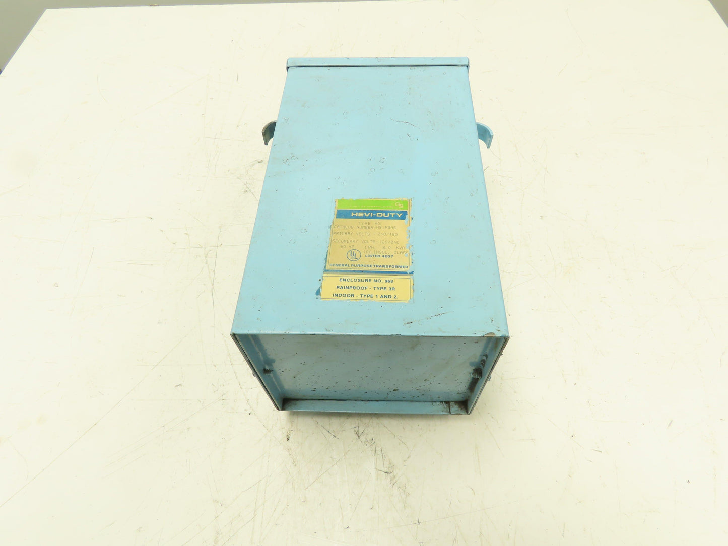 General Signal HS1F3AS Hevi-Duty Transformer 3KVA 240/480V -120/240V 1PH Type 3R