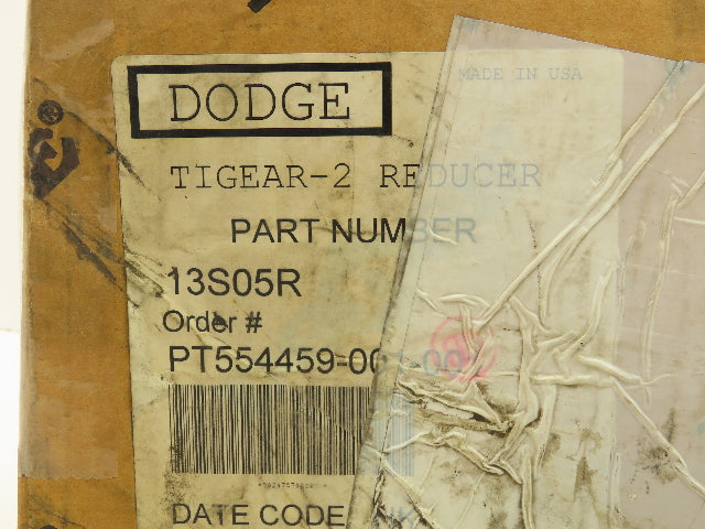 Dodge 13S05R Tigear 2 Worm Gearbox Reducer 5:1 Ratio 1.3Hp 350 RPM RH Output