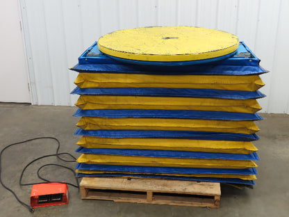 Bishamon L2K-TT 2000lb Hydraulic Scissor Lift Table 43" Rotating Top 115V 1 Ph