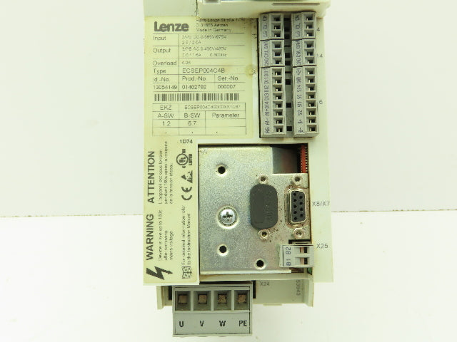 Lenze ECSEP004C4B ECS Servo Drive 4 Amp 3 Ph 480V DeviceNet 2175