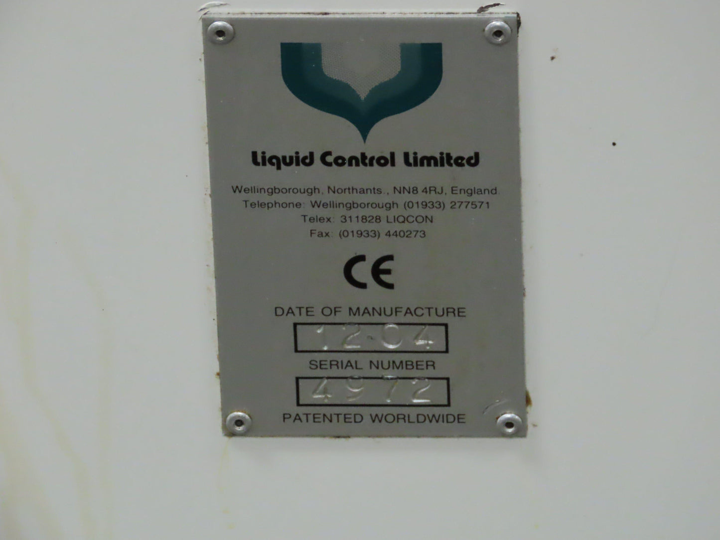 Liquid Control Pneumatic Cylinder Pump 14 Gal Tank Liquid Dispensing