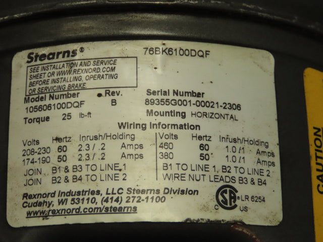 Baldor BM3707 Inline Gearmotor 5Hp 230/460V 3PH 15:1 Tigear Reducer 115 RPM