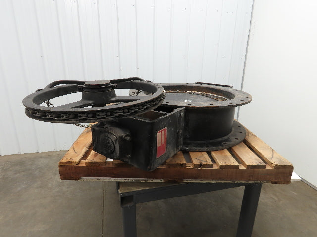 Multi-Fab 24" Flanged Butterfly Damper Valve Manual Chainwheel Operator