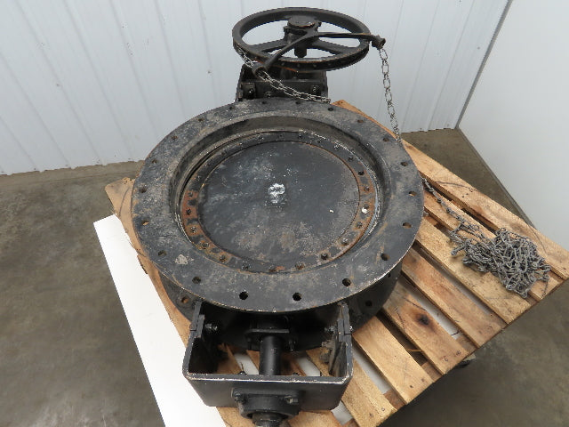 Multi-Fab 24" Flanged Butterfly Damper Valve Manual Chainwheel Operator