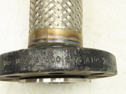 3"x 12" Flanged Stainless Braided Flex Hose Pipe Expansion Joint 8-Bolt #300