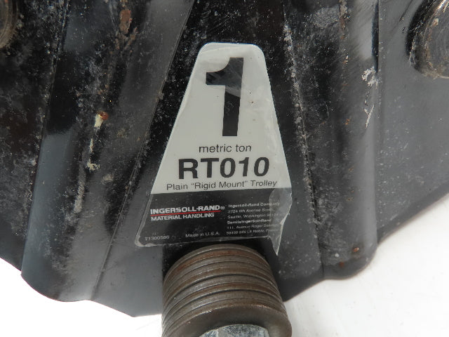 Ingersoll Rand RT010 Push Trolley 1 Metric Ton 2200 LBS Hoist 1-1/4" Tube