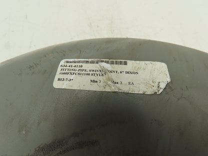 Dixon 660FXF 6x6" NPT Female Aluminum 90° Elbow Swivel Joint Fitting Style 60