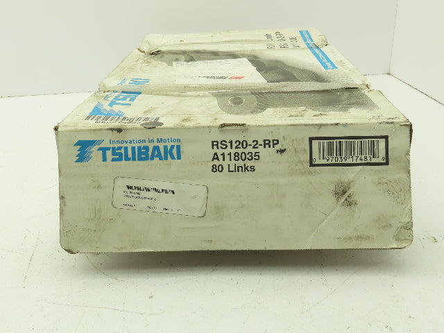 Tsubaki RS-120-2RP Double Roller Chain Riveted 1-1/2" Pitch Carbon Steel 10'