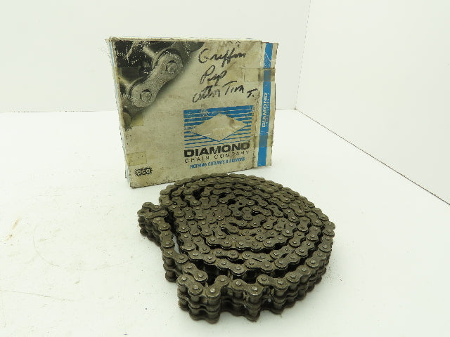 Diamond 40-2 Double Roller Chain Riveted 1/2" Pitch Carbon Steel 10'
