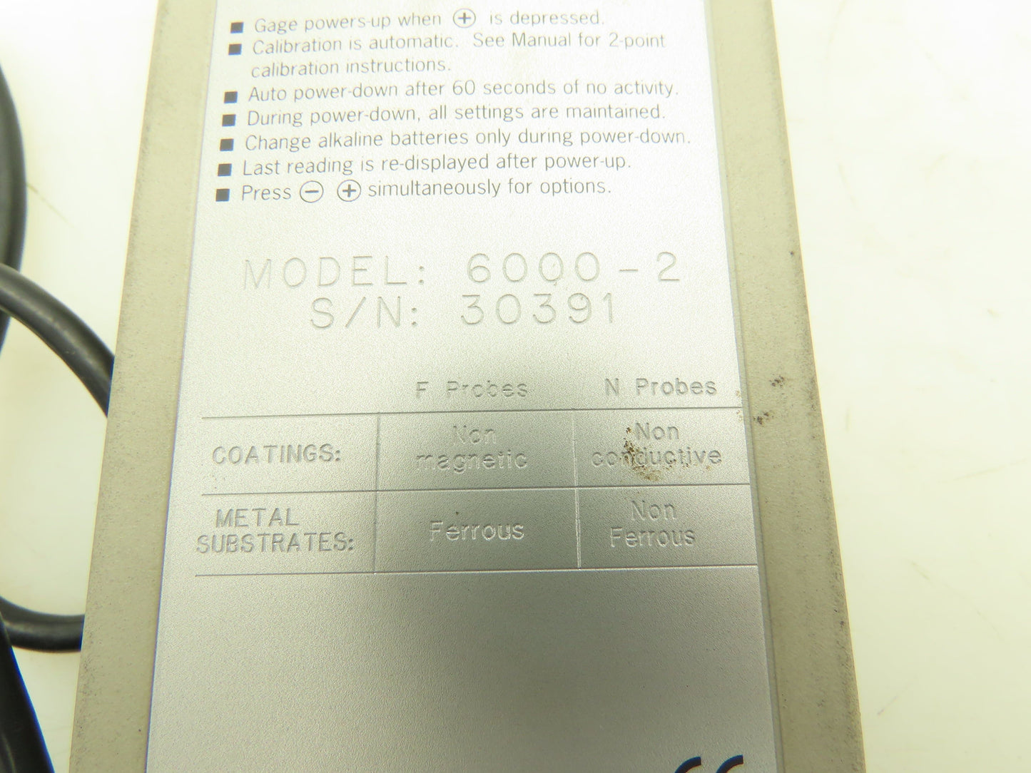 Positector 6000-2 Coating Thickness Gage Metal Style Probe