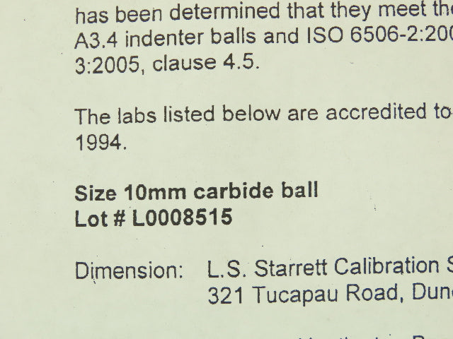 Ametek HB-3030 Tungsten Carbide Ball 10mm Indenter Punch Tester Lot of 5