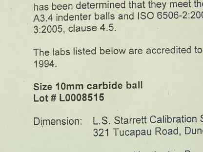 Ametek HB-3030 Tungsten Carbide Ball 10mm Indenter Punch Tester Lot of 5
