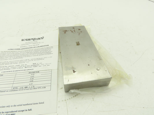 Westport Hardness Test Block 185 HBW 4.42MM