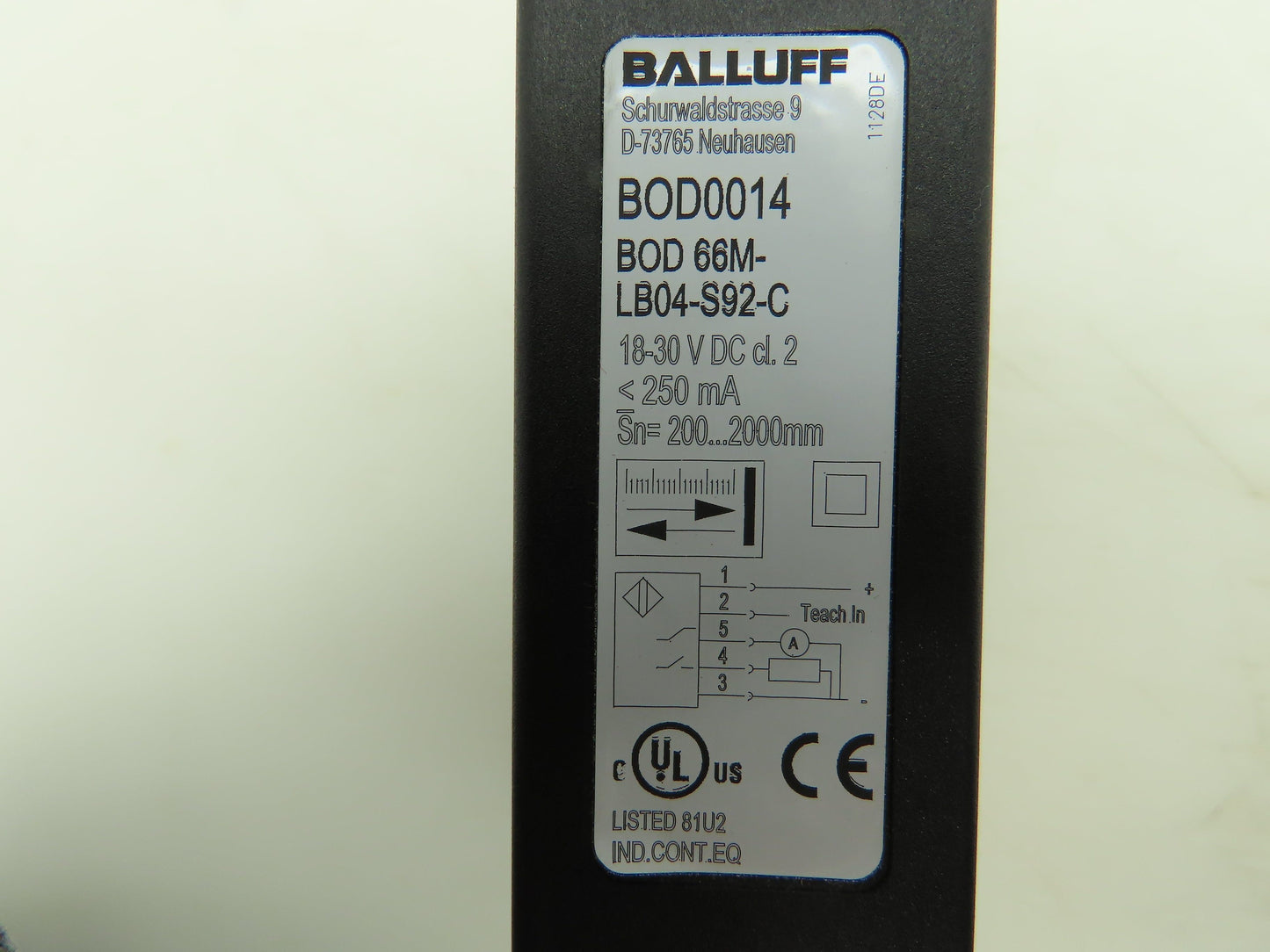 Balluff BOD 66M-LB04-S92-C Photoelectric Proximity Sensor 200-2000mm