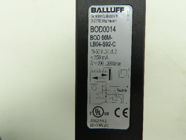 Balluff BOD 66M-LB04-S92-C Photoelectric Proximity Sensor 200-2000mm