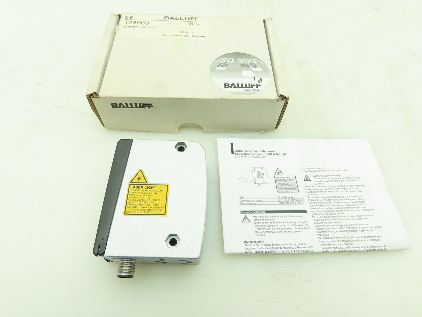 Balluff BOD 66M-LB04-S92-C Photoelectric Proximity Sensor 200-2000mm