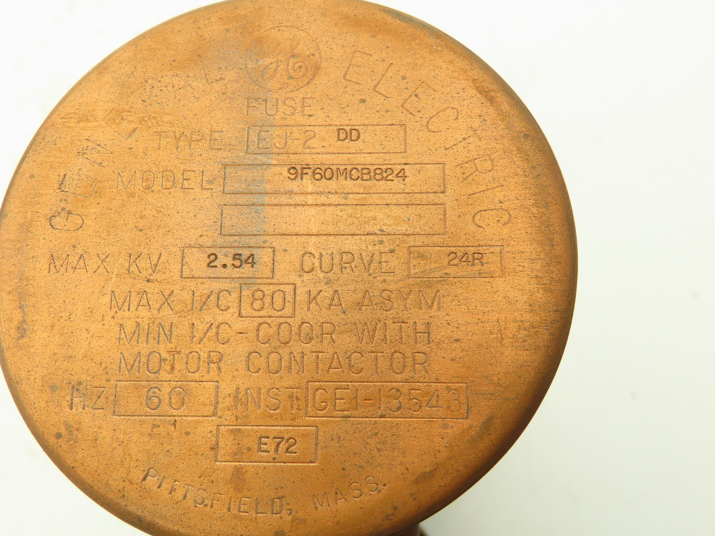 General Electric 9F60MCB824 Double Barrel Fuse 24R 2400V 60Hz Type EJ2