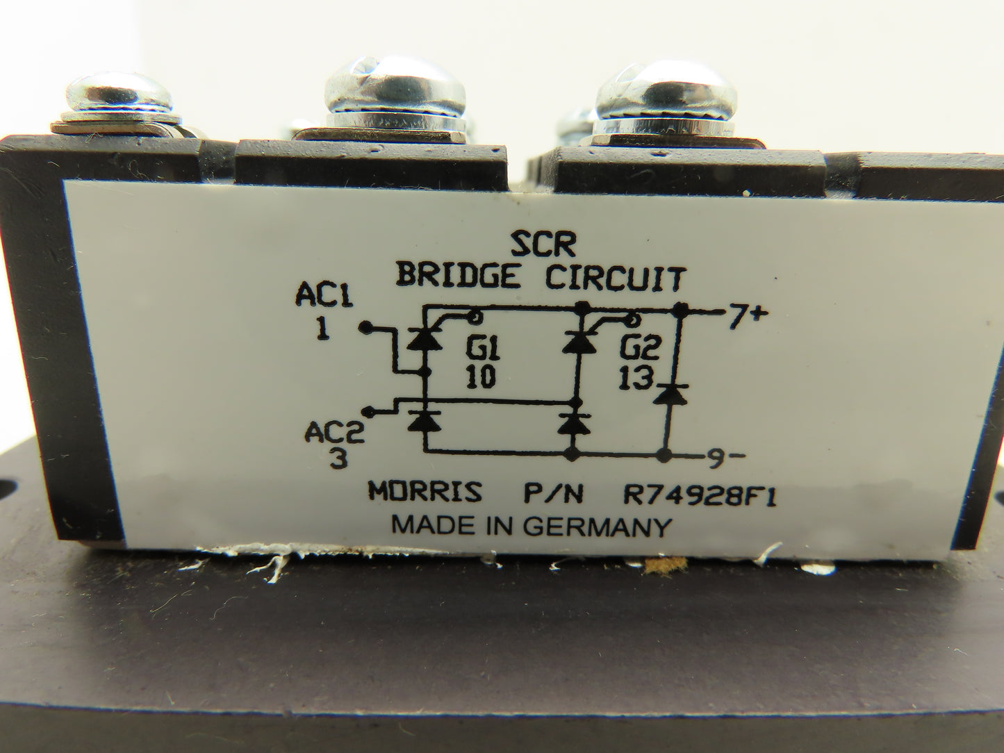 Morris R74928F1 Thyristor SCR Bridge Rectifier 46A Heat Sink P&H