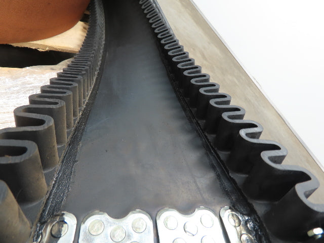 8"x 65'  2-Ply Smooth Top Rubber Conveyor Belt 1.5" Sidewall