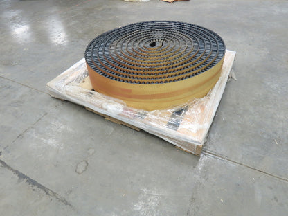 8"x 65'  2-Ply Smooth Top Rubber Conveyor Belt 1.5" Sidewall