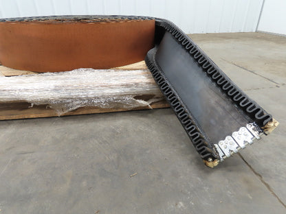 8"x 65'  2-Ply Smooth Top Rubber Conveyor Belt 1.5" Sidewall