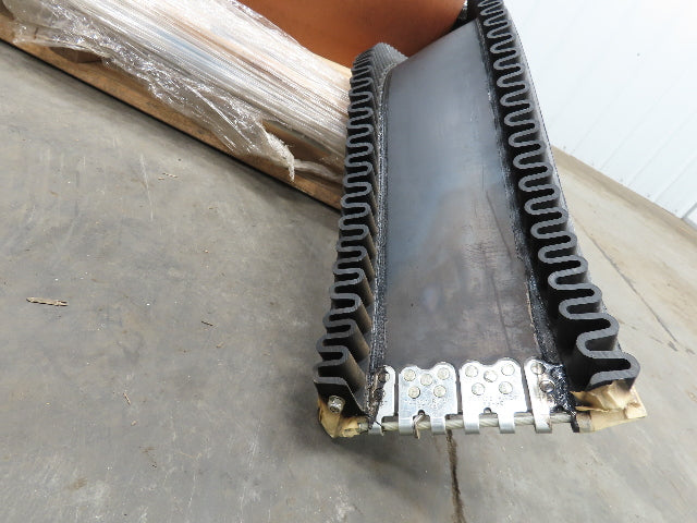 8"x 65'  2-Ply Smooth Top Rubber Conveyor Belt 1.5" Sidewall