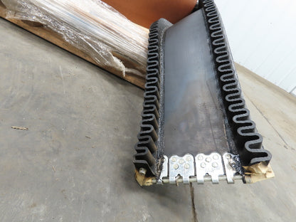 8"x 65'  2-Ply Smooth Top Rubber Conveyor Belt 1.5" Sidewall