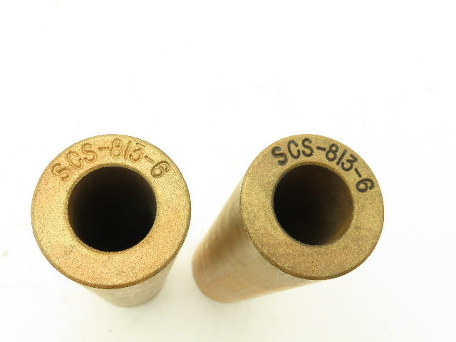 SCS-813-6 Sintered Bronze Oiled Bar Stock Brass Sleeve 1"x1-5/8"-6-1/2" Lot of 2