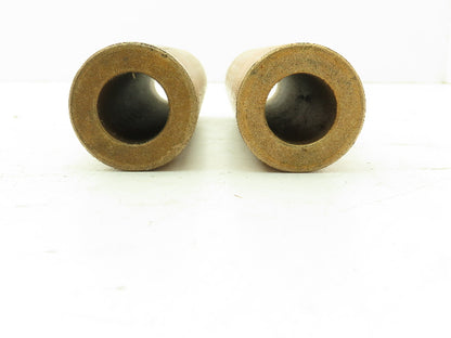SCS-813-6 Sintered Bronze Oiled Bar Stock Brass Sleeve 1"x1-5/8"-6-1/2" Lot of 2